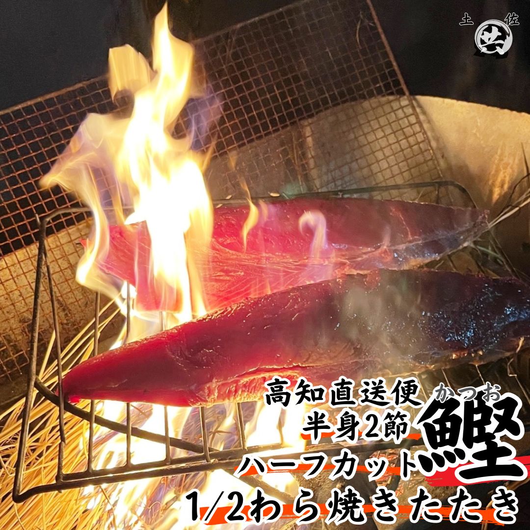 【ふるさと納税】M210-1 期間限定 高知甲浦港直送！わら焼きかつおのたたきハーフカット 2023高知を贈ろうギフトコンテスト入選＜450～530g＞ 国産 東洋町産 鰹 かつお カツオ 藁焼き  四国 お取り寄せ 家庭用 自宅用 送料無料