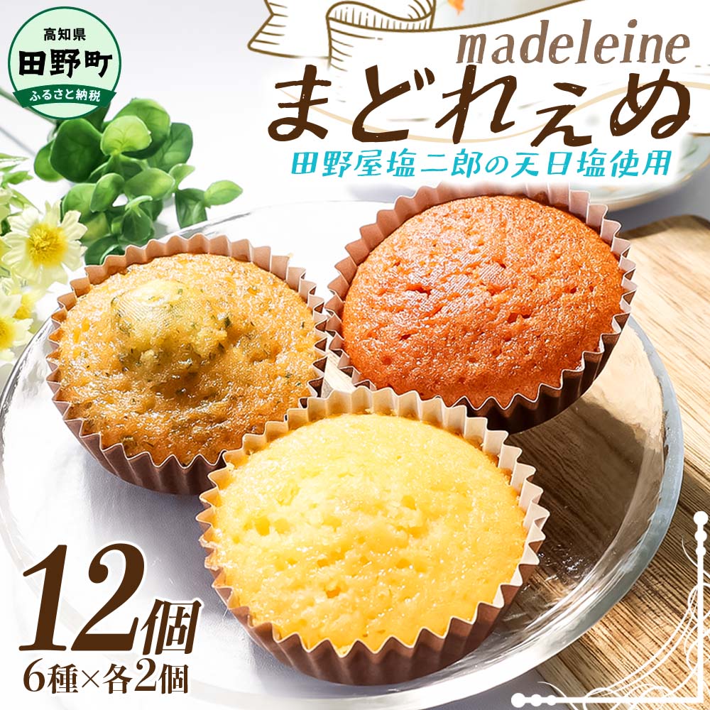 【ふるさと納税】まどれぇぬ マドレーヌ 12個入り(6種×各2個) 田野屋塩二郎の天日塩使用 取り寄せ スイーツ デザート 完全天日塩 おやつ お菓子 洋菓子 焼き菓子 プレゼント 個包装 お取り寄せスイーツ 配送 高知 返礼品 故郷納税 ふるさとのうぜい 田野町