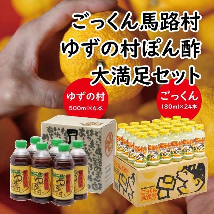 【ふるさと納税】【ごっくん馬路村・ゆずの村ぽん酢】大満足セット 調味料 フルーツジュース ゆず 柚子 ジュース 清涼飲料水 ゆずポン酢 お中元 お歳暮 母の日 父の日 ギフト 贈答用 有機 オーガニック のし 熨斗 産地直送 送料無料 高知県 馬路村 [535]