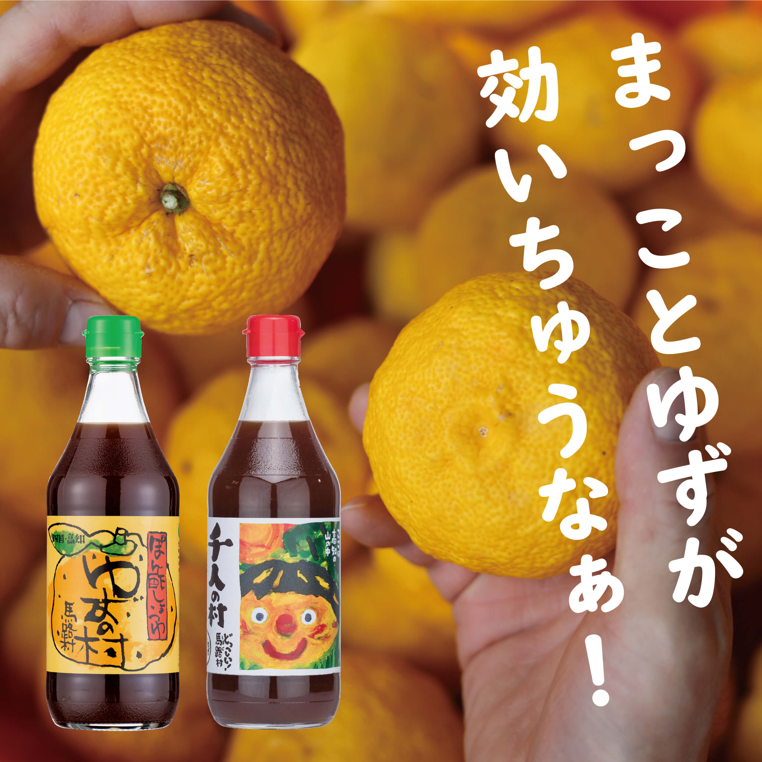 【ふるさと納税】 定期便も可！ 鍋 ゆずポン酢 ゆずの村・1000人の村ぽん酢 2本組（500ml×各1本） 柚子 食べ比べ ドレッシング 有機 オーガニック 唐揚げ たれ 調味料 醤油 ギフト お中元  お歳暮 母の日 父の日 贈答用 のし 熨斗 産地直送 送料無料 高知県馬路村