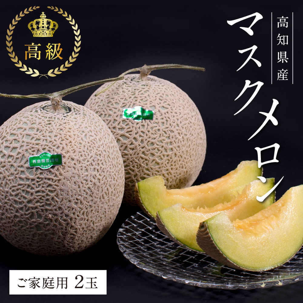 【ふるさと納税】 コロナ 緊急支援 高知県産 高級マスクメロン（ご家庭用）2玉入 故郷納税 2万円【発送期間：4月～12月（9カ月）】【1月～3月は気候温度不安定の為出荷不可となります。】〈南国市共通返礼品〉家庭用 訳あり