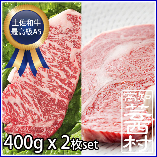 土佐和牛 最高級A5ランク 特選サーロインステーキ リブロースステーキ 400g×2枚セット肉 牛 ステーキ 故郷納税 牛肉 牛ステーキ A5  steak beef 特産品 高知県産 ギフト お中元 御中元 のし 熨斗 高知市共通返礼品 【高価値】