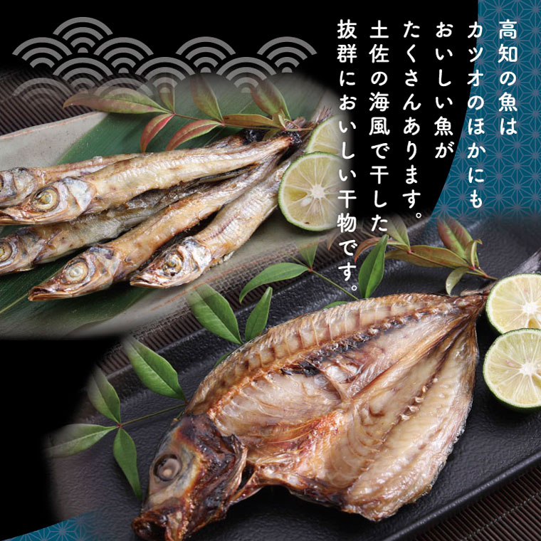 楽天市場 ふるさと納税 高知の海の干物たち 全7種 5枚 10匹 ２袋 計約1キロ 土佐の海風で干した抜群の干物を 高知市 南国市共通返礼品 高知県芸西村