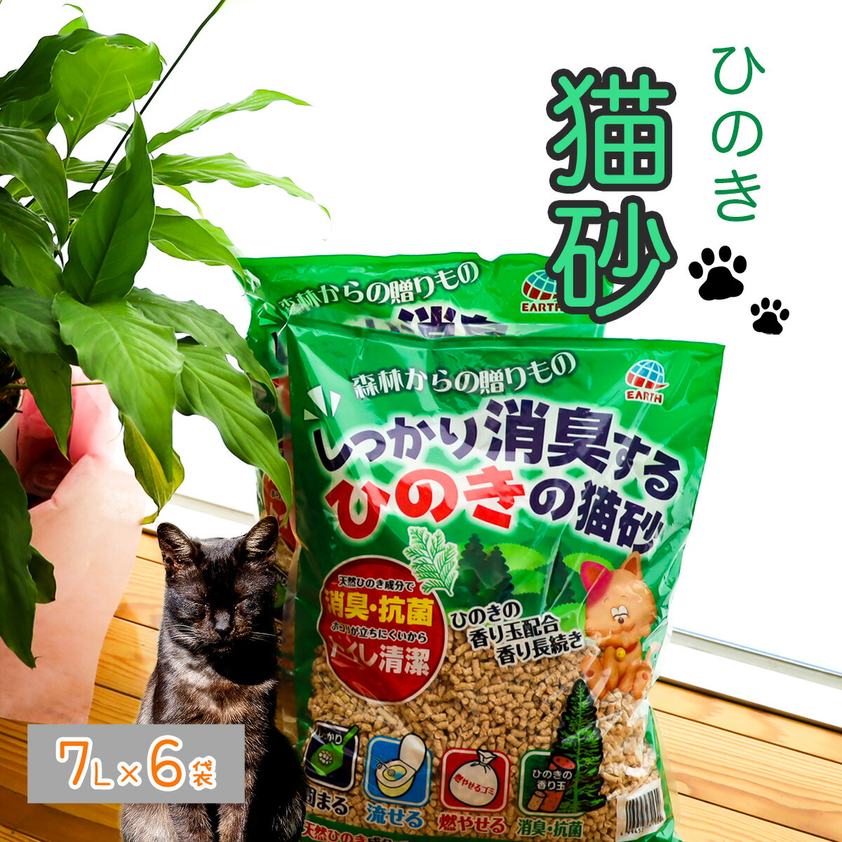 当店限定販売】 天然で高知産 ひのきの猫砂 7L×6袋 猫砂楽園 qdtek.vn