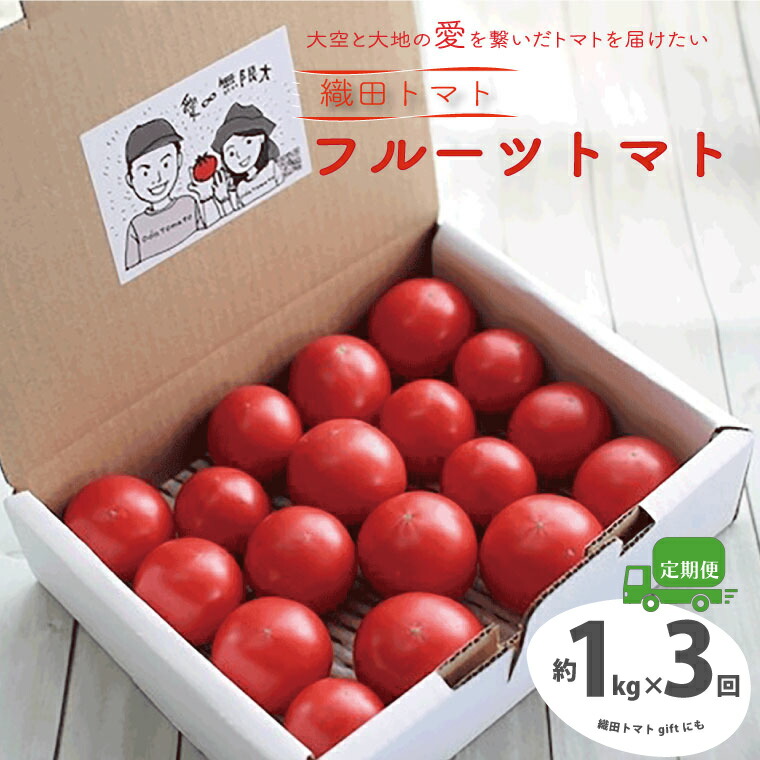 【ふるさと納税】＜フルーツトマト 定期便 織田トマト 約1kg ×3回 計3kg 真っ赤なフルーツ太陽＞高知県 佐川町  サイズ混合 ＜毎年2月末頃まで申込受付＞【1月頃～5月頃の間に3回お届け】＜＜2026年発送＞＞