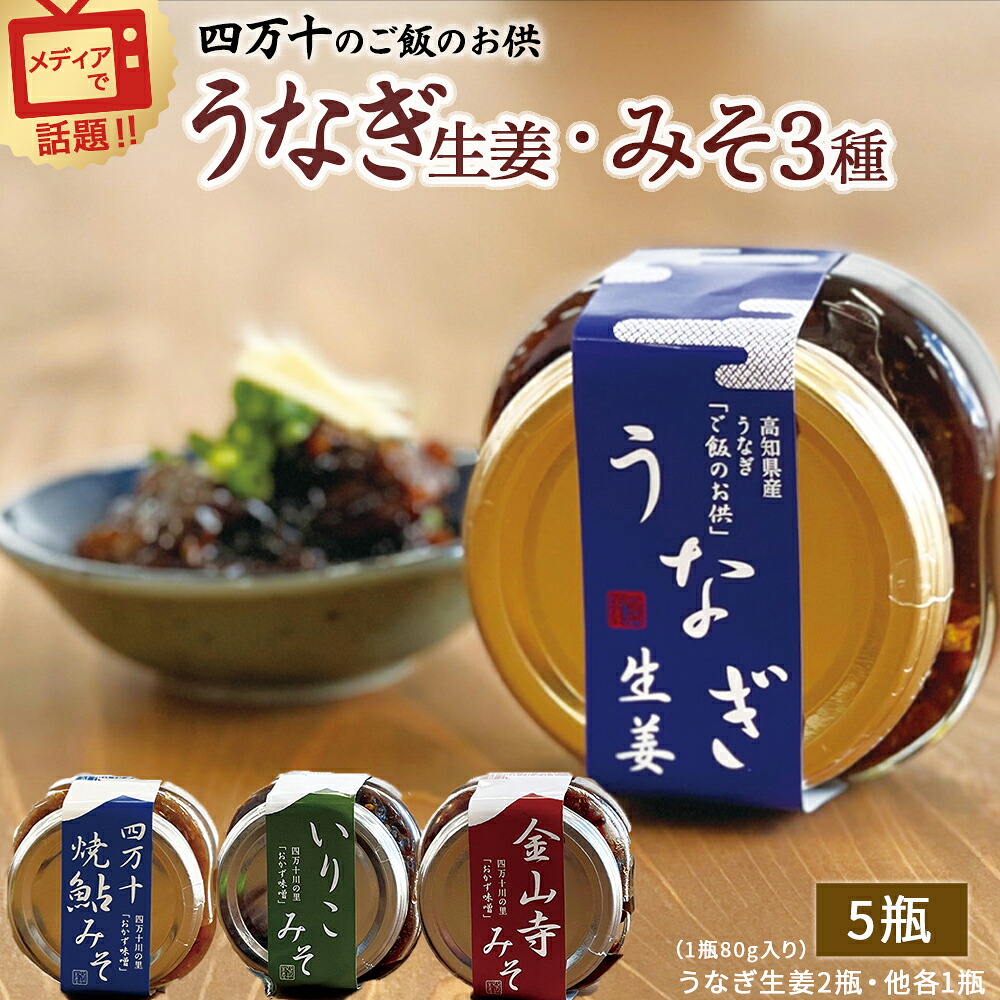 【ふるさと納税】Ess-09 うなぎ生姜とみそ3種セット ご飯のお供 鰻 ショウガ しょうが おかずみそ 肴|高知県四万十町