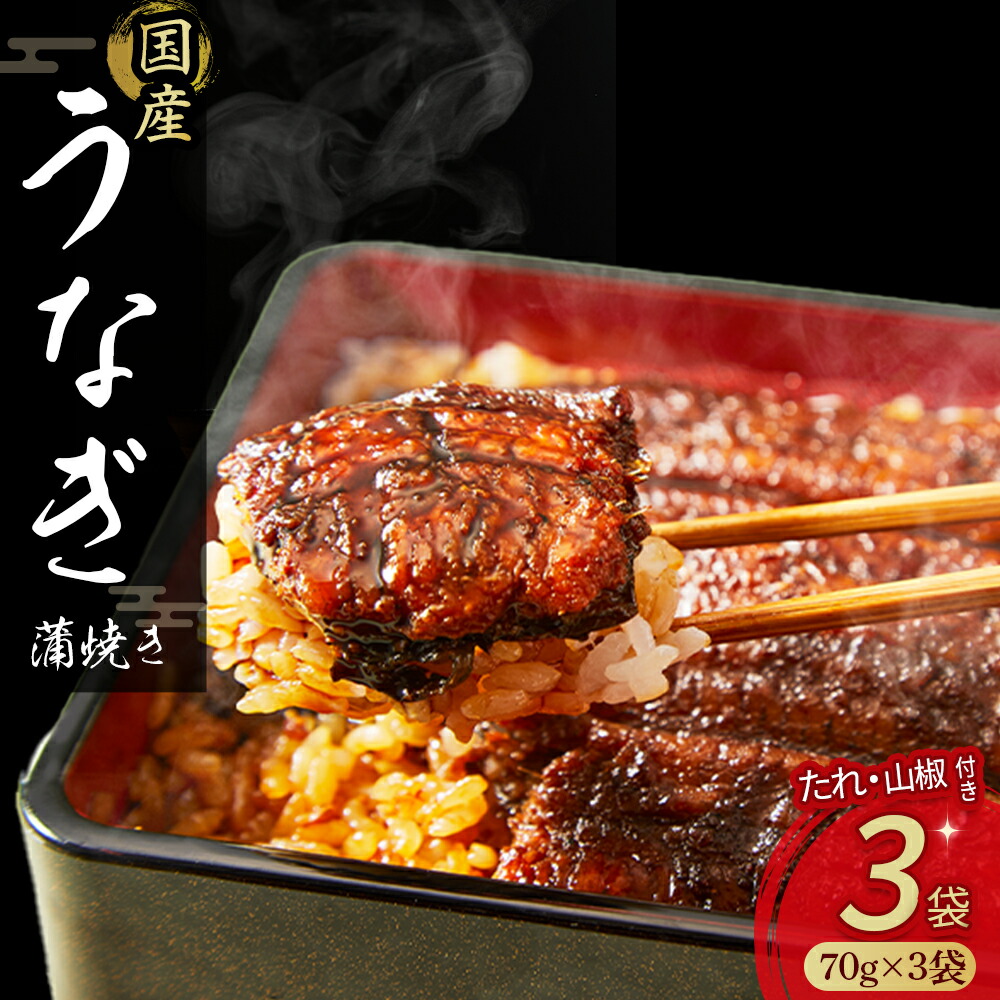 【ふるさと納税】 うなぎ蒲焼きカット3袋セット（計210g） 冷凍 たれ付き 蒲焼 国産 鰻 ウナギ うなぎ 蒲焼き 肉厚 土用の丑の日 本格うなぎ 山椒付き Esu-18