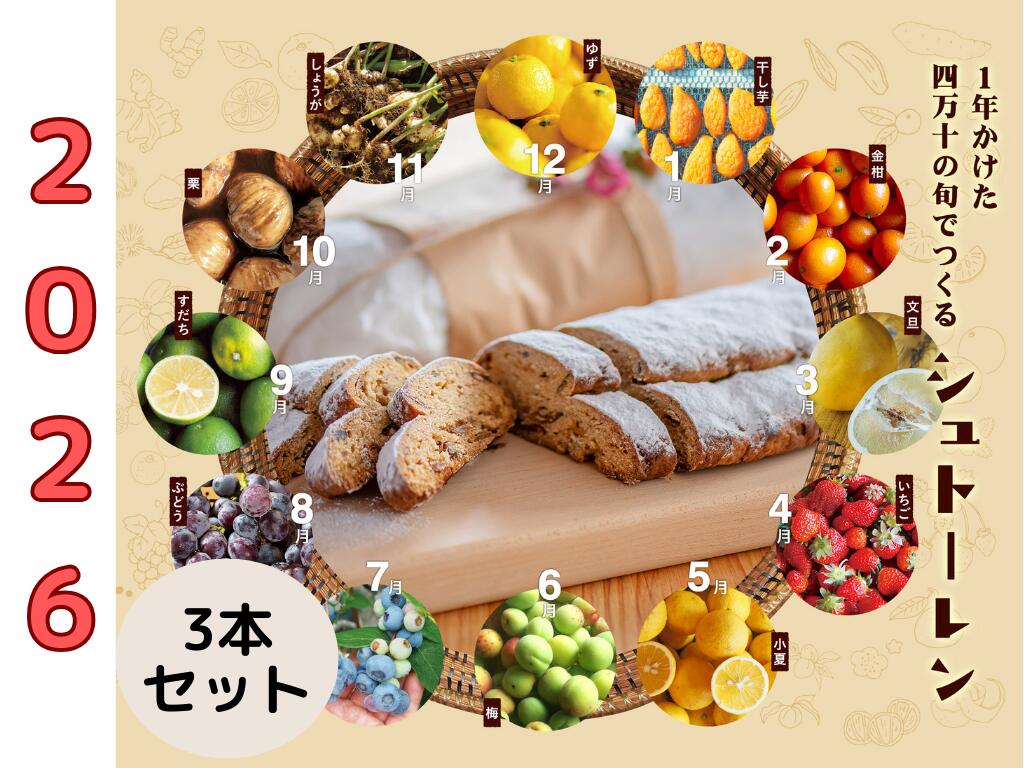 【ふるさと納税】【2026年先行予約】1年かけた四万十の旬でつくるシュトーレン3本セット　冬 クリスマス プレゼント スイーツ お菓子 ケーキ パン カゴノオト／Ikg-Z105