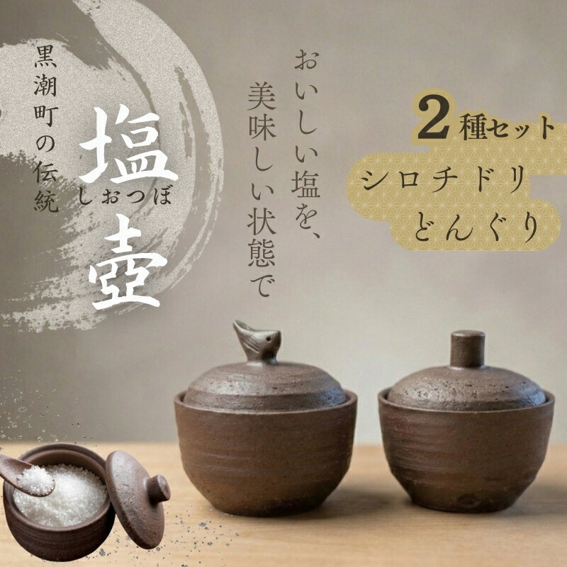 【ふるさと納税】 塩壷 2種セット 日常屋 どんぐり シロチドリ 調味料入れ 食器 保存容器 塩 調味料 保存 セット キッチン用具 キッチン用品 キッチン雑貨 雑貨 陶器 高知県 高知県 黒潮町