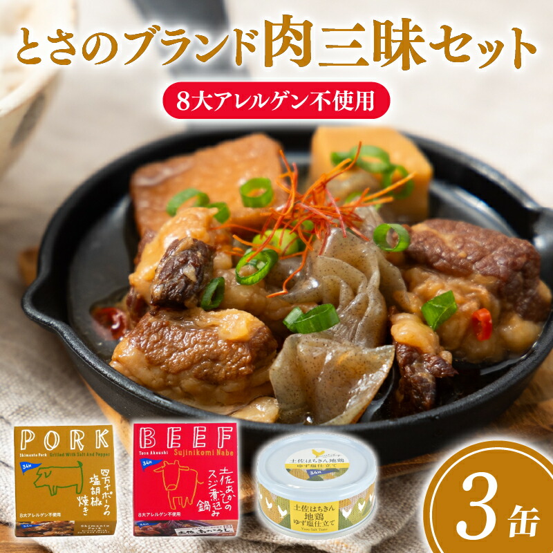 【ふるさと納税】 とさのブランド肉三昧set 3缶セット 3種&times;各1缶 四万十ポーク あかうし 土佐はちきん 豚肉 プレゼント ギフト 贈り物 肉 ポーク 高級 人気 缶詰め かんづめ ふるさと納税缶詰 1万円 高知 黒潮町 父の日[1720]｜高知県黒潮町