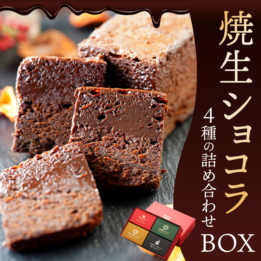 ふるさと納税 焼生ショコラ 4種の詰め合わせ Box 各75g 4 酒ショコラ ほうじ茶ショコラ お抹茶ショコラ 食べ比べ スイーツ お菓子 焼き菓子 洋菓子 チョコレート 冷凍 福岡県 九州 送料無料 Cdm Co Mz