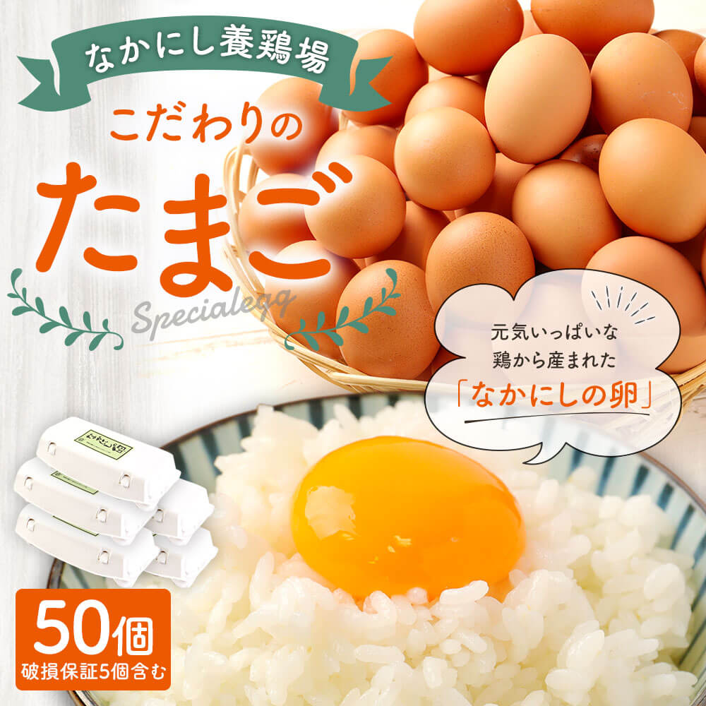 市場 ふるさと納税 こだわりの なかにし養鶏場 破損保証5個含む 50個 たまご