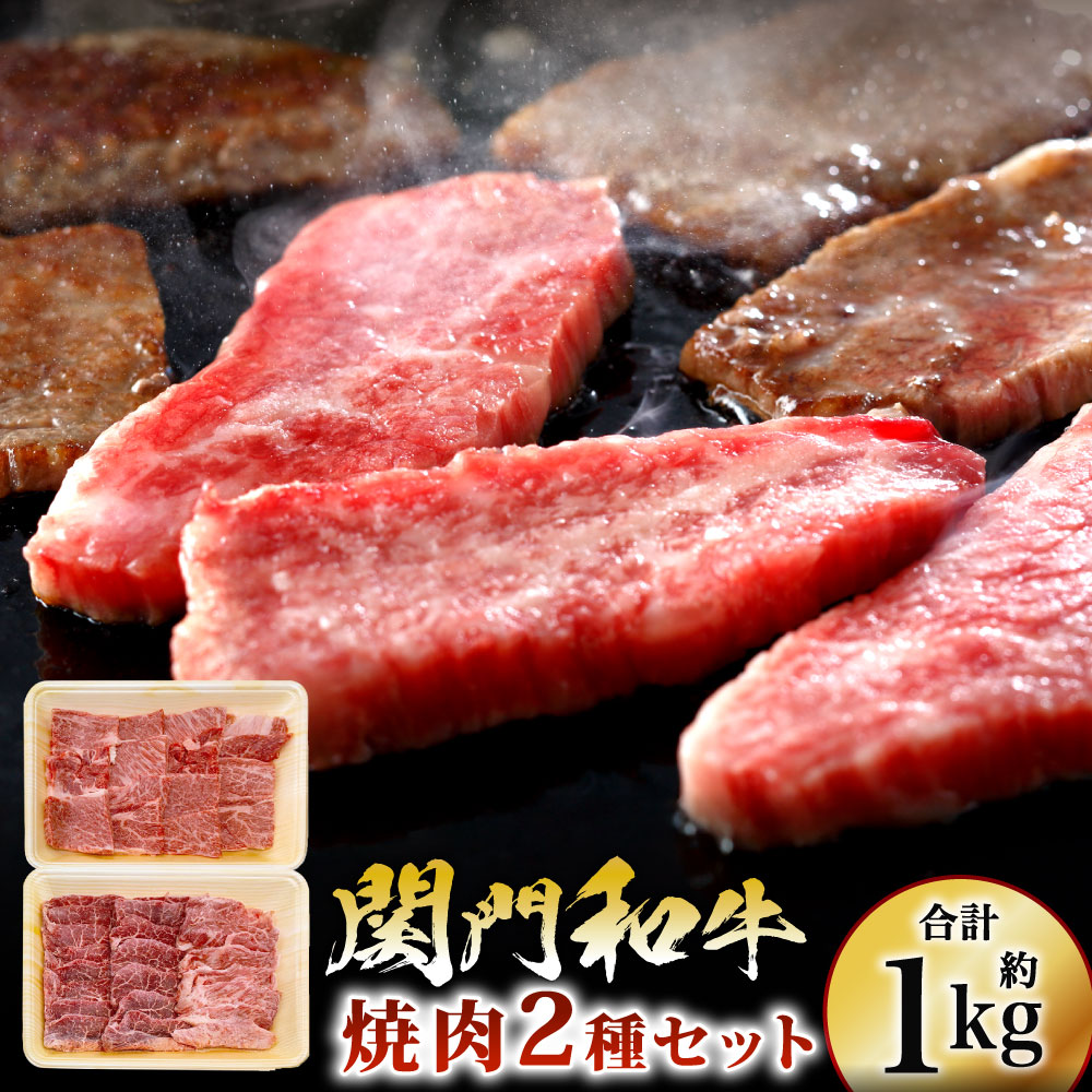 【ふるさと納税】関門和牛 焼肉 セット 計約1kg 2種類 肩ロースまたはバラ 牛モモまたはカタ 食べ比べ 詰合せ 牛肉 お肉 国産牛 牛ロース 牛バラ 牛カタ 焼肉 焼き肉 BBQ 冷凍 国産 福岡県産 北九州市|福岡県北九州市
