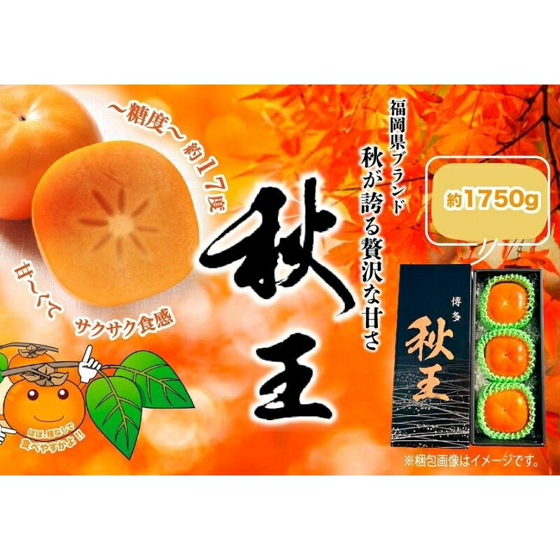 【ふるさと納税】＜2026年発送分・先行予約＞秋王　約1.75kg(5～6玉入)　柿　お届け：2026年10月末～11月末頃