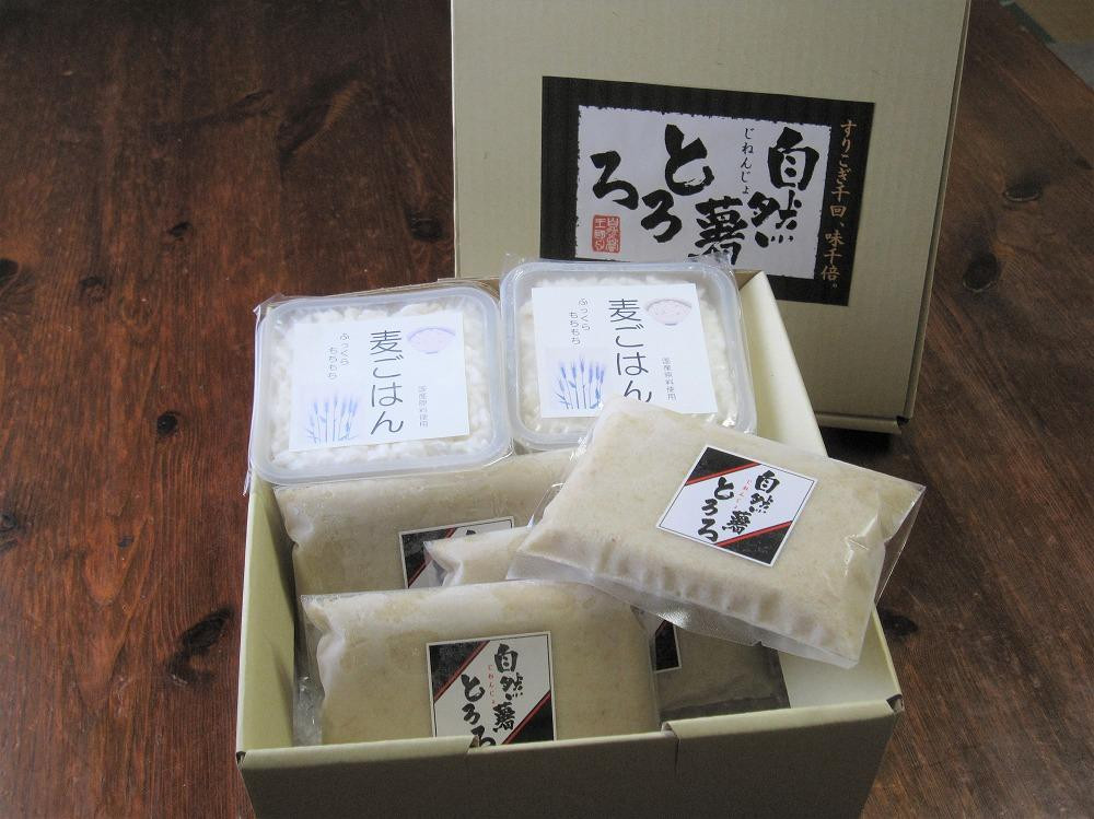 【ふるさと納税】福岡市で作った「自然薯麦とろセット」4人前箱入セット | 福岡県 福岡市 福岡 九州 返礼品 支援 ふるさと 納税 お取り寄せグルメ 取り寄せ グルメ 食品 お取り寄せ 自然薯 とろろ 麦ごはん 麦ご飯 食べ物 食料品 ご当地グルメ ご当地 おいしい 美味しい|福岡県福岡市