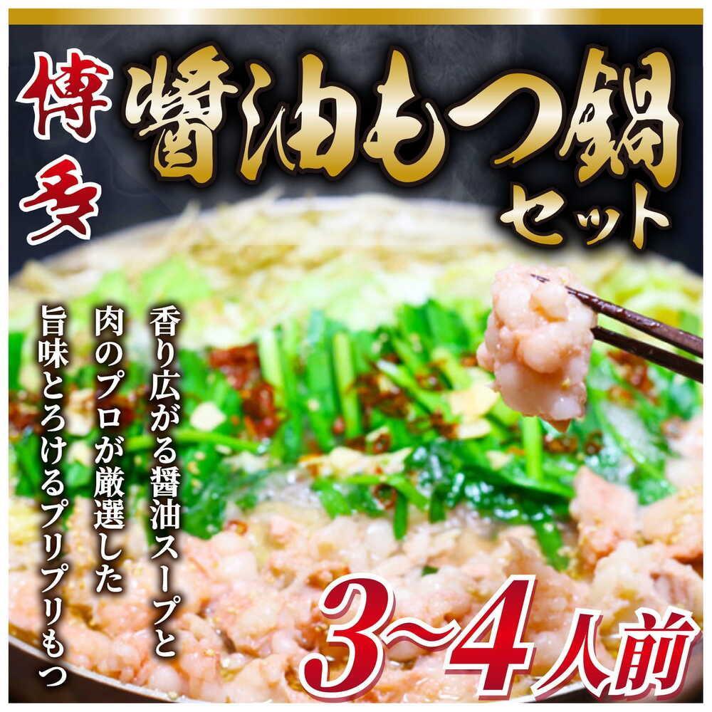 【ふるさと納税】博多醤油もつ鍋 3～4人前セット