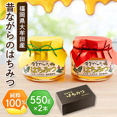 【ふるさと納税】坂井養蜂場　昔ながらの蜂蜜　550g　2本組【1089941】｜福岡県大牟田市