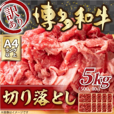【ふるさと納税】訳あり!【A4～A5】博多和牛切り落とし　5kg(500g×10p)(大牟田市)【配送不可地域：離島】【1560980】