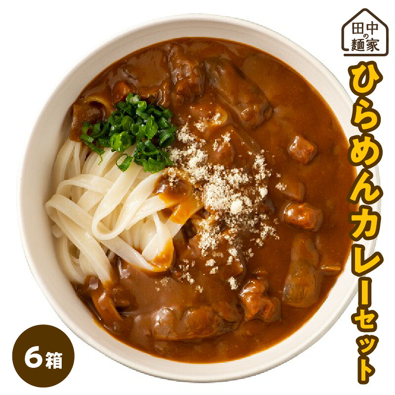 【ふるさと納税】田中の麺家 ひらめん カレーうどん セット 6箱 お手軽 簡単 国産麦 国産玉ねぎ 麺 よく絡む レトルト カレー 簡単調理 夕食 夜ご飯 便利 国産 田中製麺 食品 お取り寄せ お取り寄せグルメ 加工食品 うどん 半生麺 レトルト食品 福岡県 久留米市 送料無料