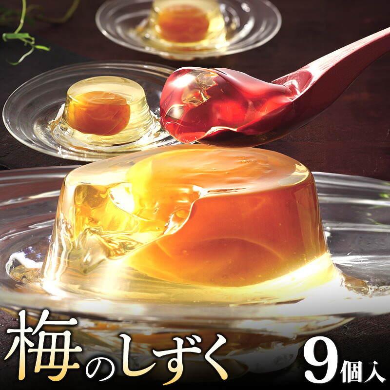 【ふるさと納税】ゼリー 梅のしずく 9個入 スイーツ 久留米の料亭 柚子庵 紀州産 梅 大粒 甘露煮 ゼリー包み 芳醇な梅の味わい 梅ゼリー デザート おもてなし 手土産 お土産 加工品 食品 おやつ お取り寄せ お取り寄せスイーツ 福岡県 久留米市 送料無料|福岡県久留米市