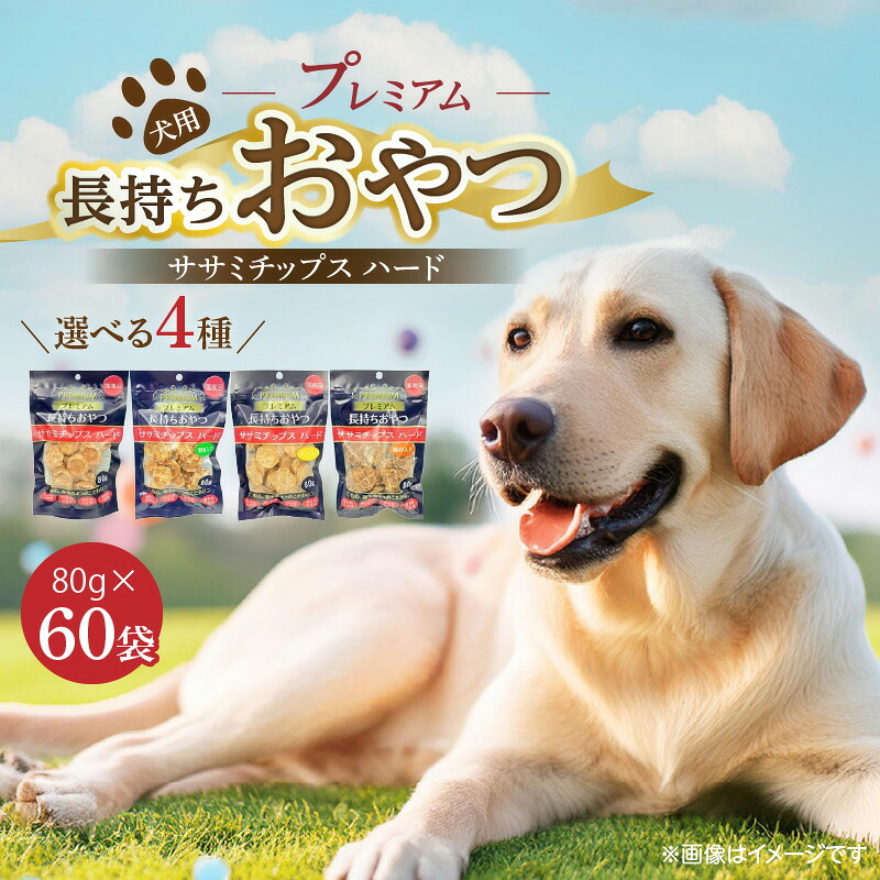 【ふるさと納税】プレミアム 長持ち おやつ 犬用 ササミチップス ハード 80g × 60袋 選べる セット内容 プレーン 野菜入り チーズ入り 鶏肝入り 厳選 国産 ササミ ハードタイプ 小型犬 大型犬 長持ち ストレス解消 歯磨き効果 風味豊か 口臭予防 福岡県 久留米市 送料無料