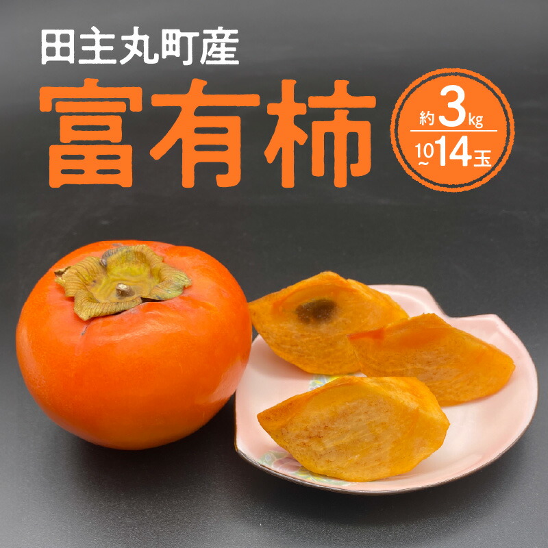 【ふるさと納税】柿 甘柿 富有柿 10玉 ～ 14玉 約 3kg 柿の王様 人気 高い 国産 フルーツ 果物 高品質 天皇への献上品 秋の味覚 名産地 冷蔵 スイーツ サラダ 旬 池尻農園 福岡県 久留米市 田主丸 お取り寄せ お取り寄せフルーツ 食品 食べ物 送料無料