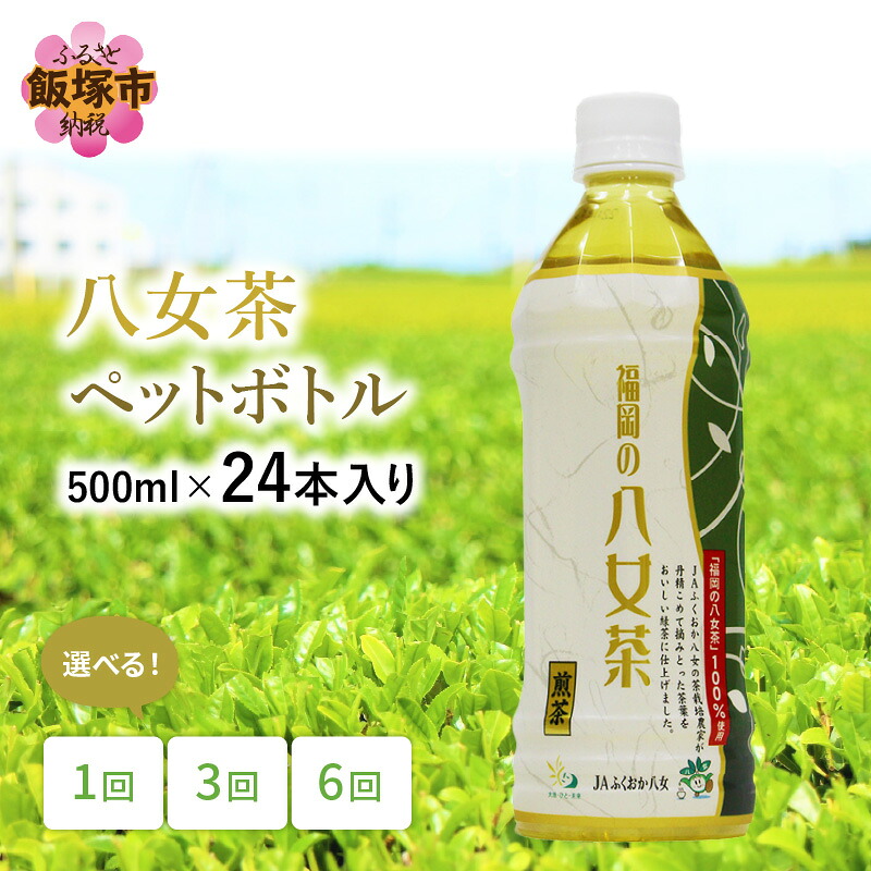【ふるさと納税】＼お届け回数が選べる／八女茶 煎茶ペットボトル 500ml&times;24本 お茶 日本茶 常温 備蓄 飲料 ドリンク ケース 緑茶 常備品 ペットボトル 定期便 1回 3回 6回 福岡県 飯塚市｜福岡県飯塚市 37,050円