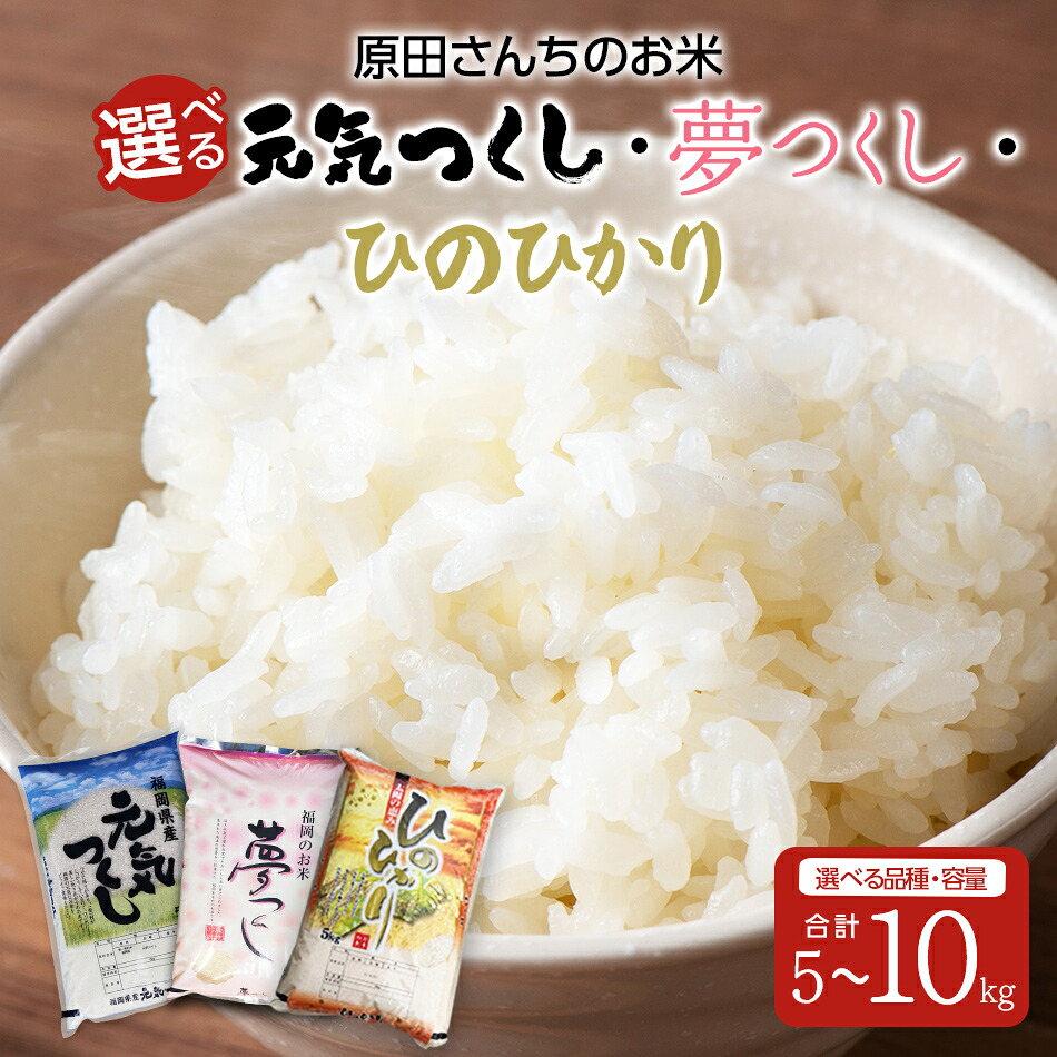 【ふるさと納税】「原田さんちのお米」選べる 5～10kg 元気つくし 夢つくし ヒノヒカリ お取り寄せグルメ お取り寄せ 福岡 お土産 九州 ご当地グルメ 福岡土産 取り寄せ 福岡県 食品｜福岡県田川市