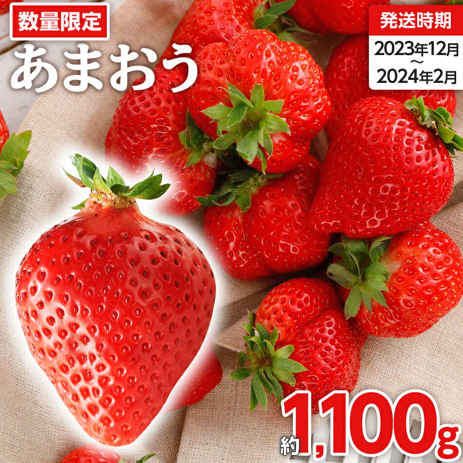 不揃い 数量限定 あまおう 約275gx4パック(約1,100g) 
