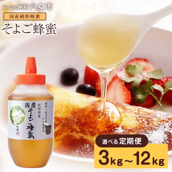 【ふるさと納税】【選べるお届け回数】 定期便 かの蜂 国産 そよご蜂蜜（とんがり容器1kgを毎月1本お届け）はちみつ ハニー ハチミツ 蜂蜜 食品 人気 おすすめ 送料無料 非加熱 純粋