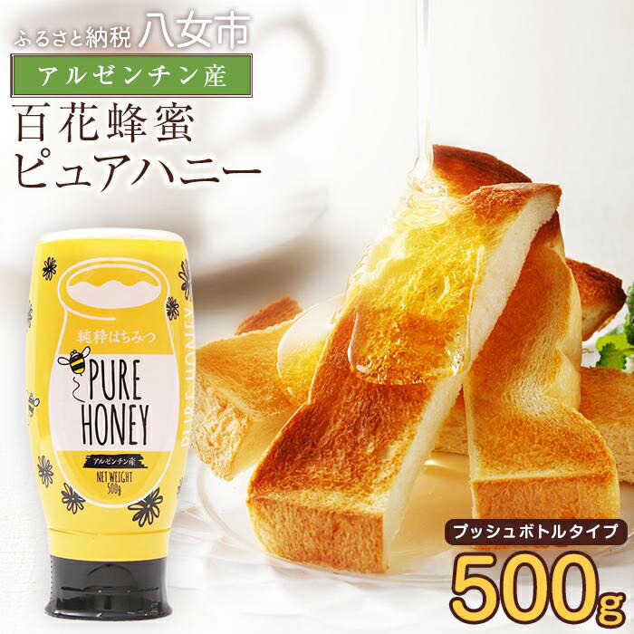 かの蜂 アルゼンチン産ピュアハニー 500g プッシュボトルタイプ | はちみつ ハチミツ 蜂蜜 ハニー ピュアハニー プッシュボトル ワンタッチボトル 純粋はちみつ お取り寄せ 八女市 福岡 九州 送料無料