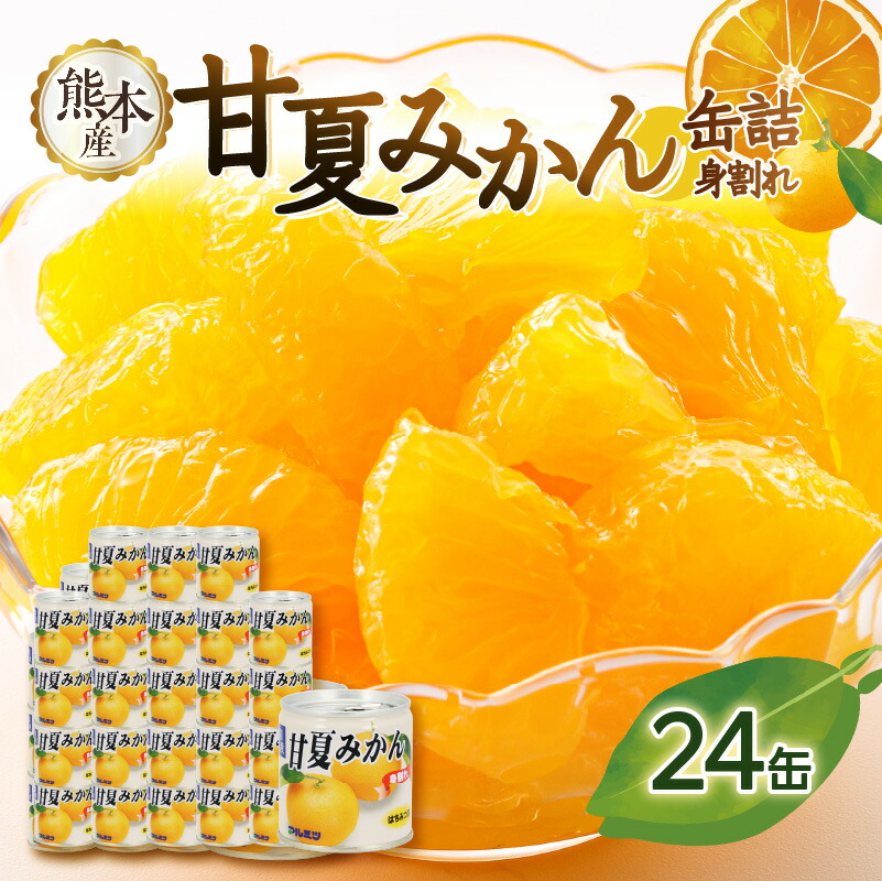 【ふるさと納税】【高評価★4.70以上】甘夏 みかん 缶詰 24缶入り（身割れ）フルーツ フルーツ缶詰 缶詰 はちみつ 保存食 非常食 防災 備蓄食 かんづめ 缶詰