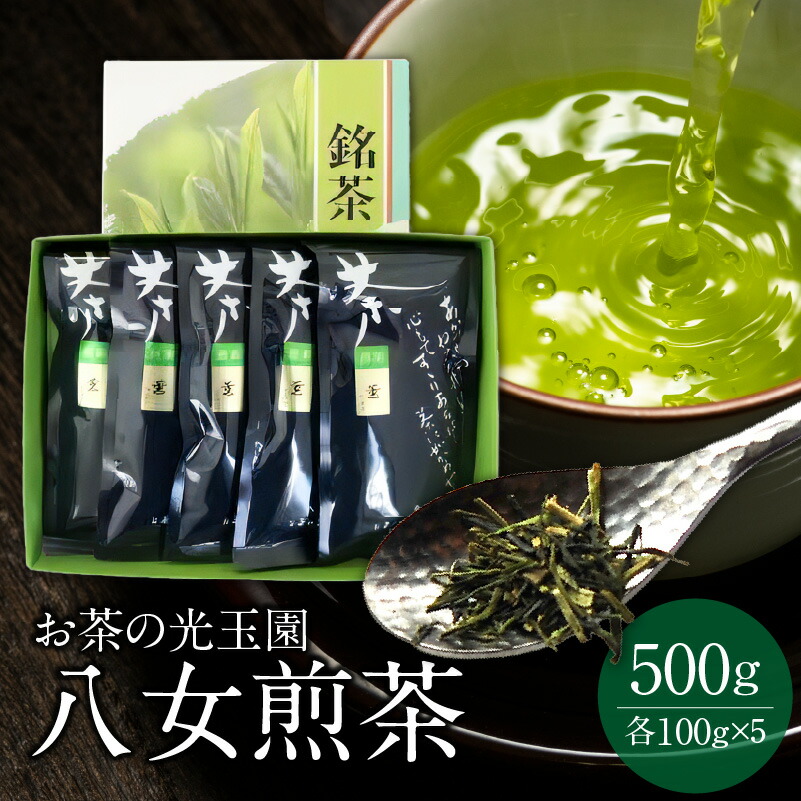 【ふるさと納税】【お茶の光玉園】八女煎茶 100g×5本セット お茶 煎茶 緑茶 茶葉 八女茶 ギフト プレゼント 手土産 贈答用 福岡県 八女市