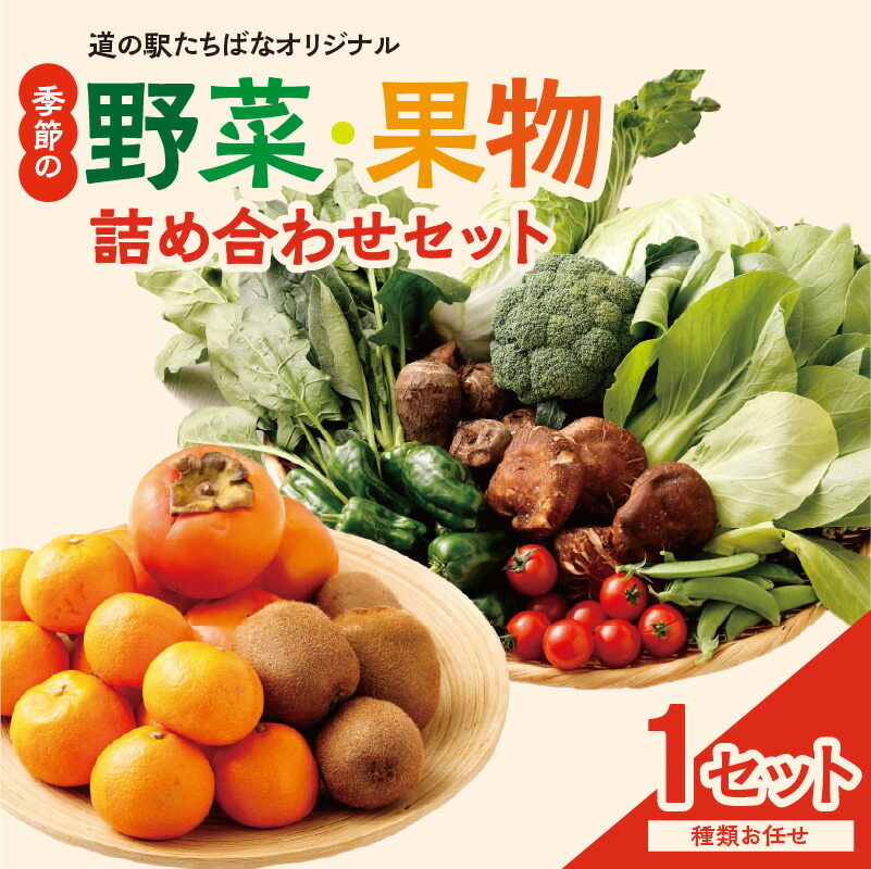 【ふるさと納税】＜道の駅たちばなオリジナル＞季節の野菜・果物セット 種類 お任せ 旬 野菜 果物 詰め合わせ