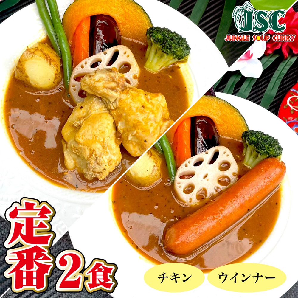 【ふるさと納税】冷凍スープカレー 定番 2食セット 合計約1kg 2パック カレー スープカレー 具材入り セット 詰め合わせ 食べ比べ 惣菜 グルメ 冷凍 国産 福岡県 筑後市 送料無料