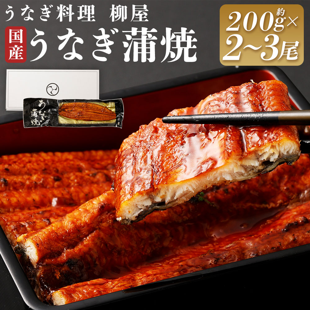 【ふるさと納税】<選べる内容量>「うなぎ料理 柳屋」 国産 うなぎ蒲焼 計400g(200g×2尾)・計600g(200g×3尾) タレ・山椒付き 鰻 ウナギ かば焼き 惣菜 魚介類 たれ サンショウ 真空パック 冷凍 福岡県 筑後市 送料無料|福岡県筑後市