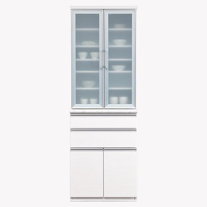 【ふるさと納税】(ホワイト柾目)【開梱設置】 ルシエル 食器棚 幅70cm ダイニングボード 完成品 スリム キッチンボード 木目調 収納棚 大川家具 日本製