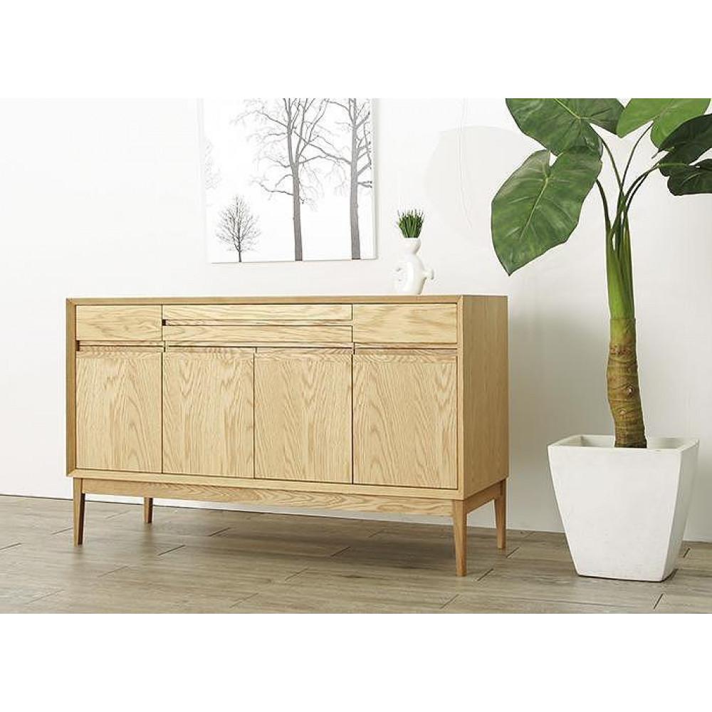 【ふるさと納税】大川家具 レフライン 120cm リビングボード 収納 天然木オーク(ナラ) 野中木工所 | インテリア ファニチャー 人気 おすすめ 送料無料｜福岡県大川市