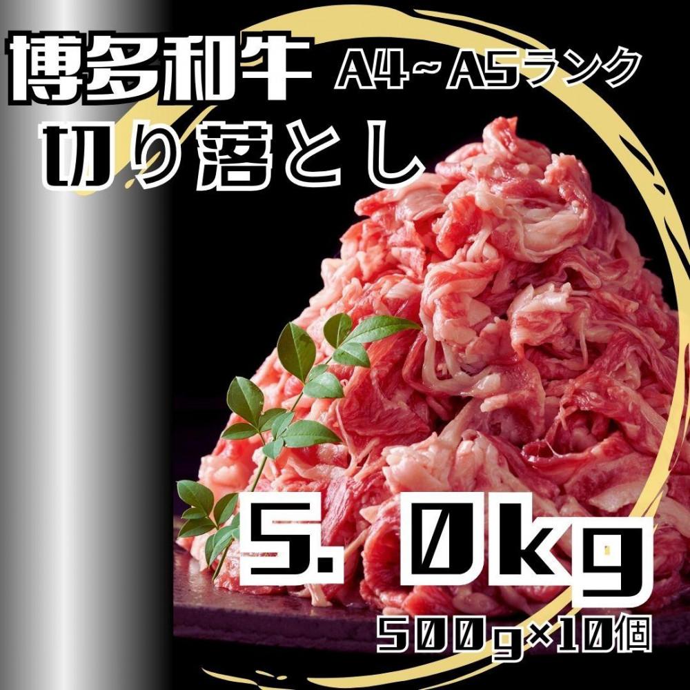 【ふるさと納税】博多和牛A4ランク以上切り落とし　訳あり！　5.0kg（500g×10個） | 肉 お肉 にく 和牛 食品 ギフト