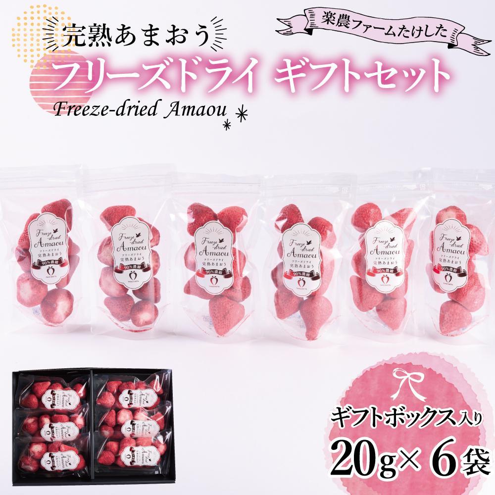 【ふるさと納税】フリーズドライ いちご 完熟 あまおう 丸ごと 苺 小分け ギフト 120g ( 20g × 6袋 ) | 果肉 くだもの フルーツ フルーツ ストロベリー お菓子 菓子 スムージー 朝食 ヨーグルト おやつ イチゴ 製菓材料  グルメ お取り寄せ 福岡県 大川市