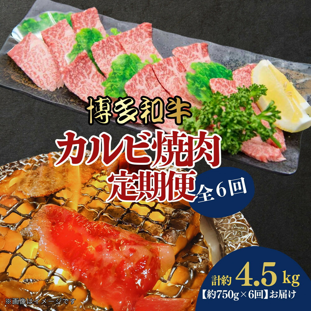 【ふるさと納税】博多和牛 カルビ焼肉(バラ)定期便全6回(約750g&times;6回) | 肉 お肉 にく 食品 おすすめ 送料無料｜福岡県大川市