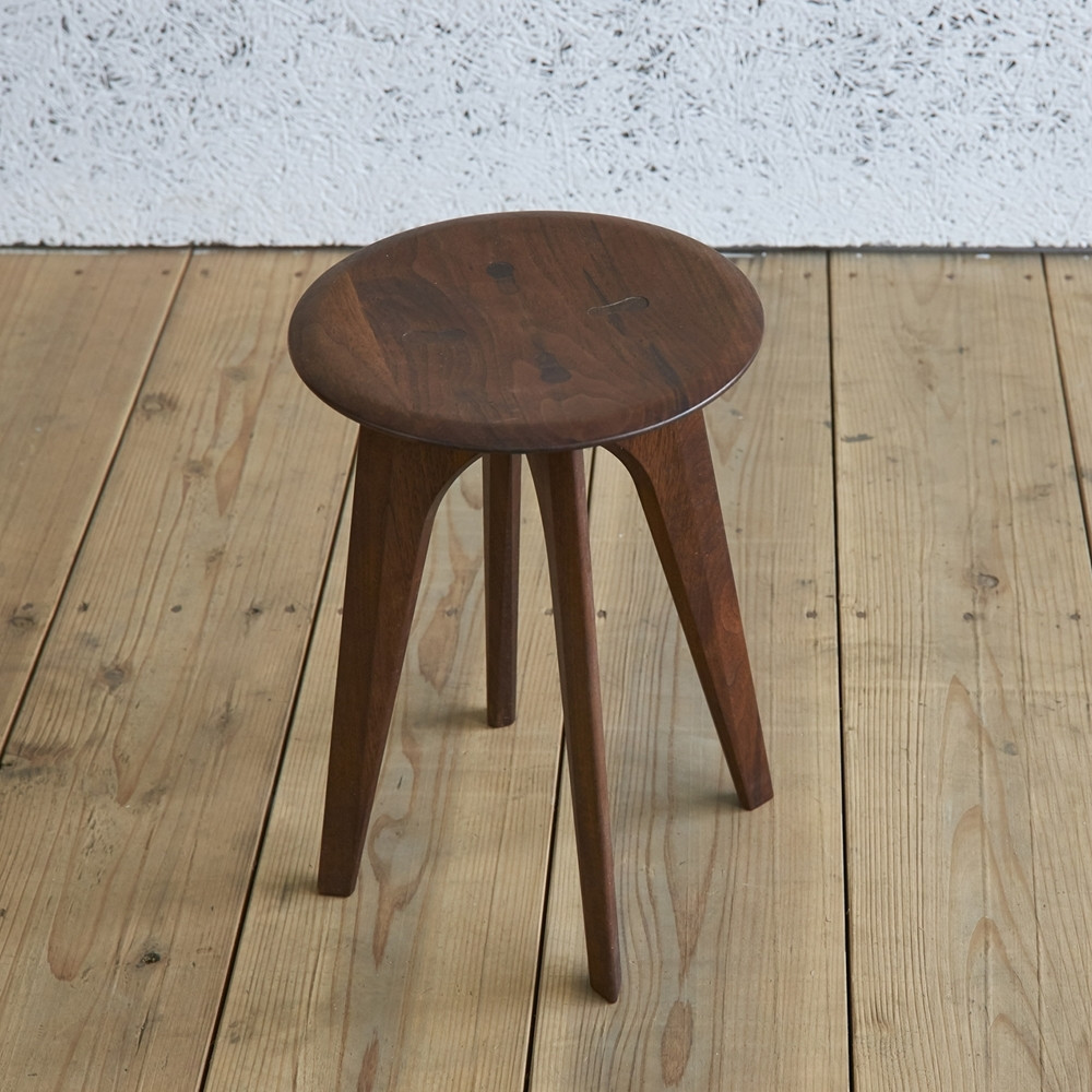 ふるさと納税 四角いスツール600 ウォールナット無垢材 172002 石川県