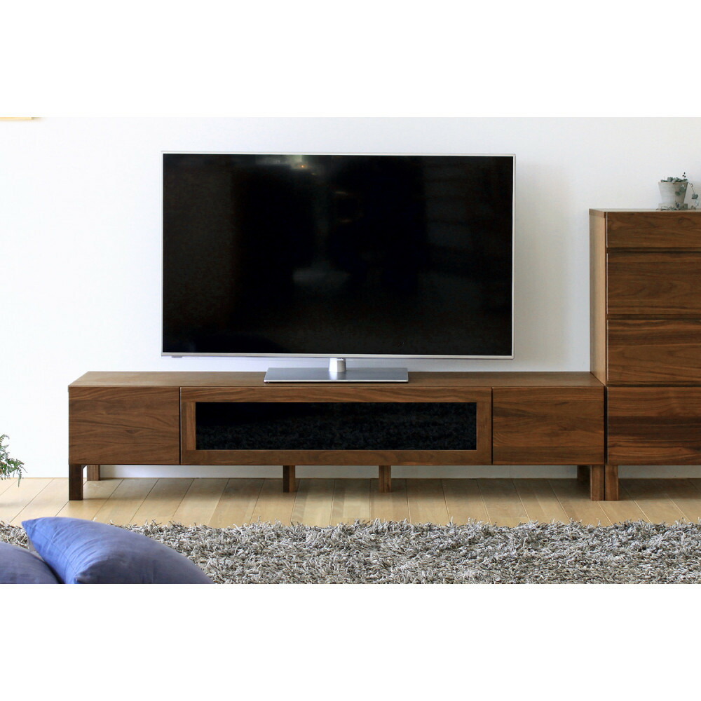 【ふるさと納税】【開梱設置】高野木工 LECCE レッチェ 164TVボード ウォルナット (黒ガラス) 【10年保証】 225,000円