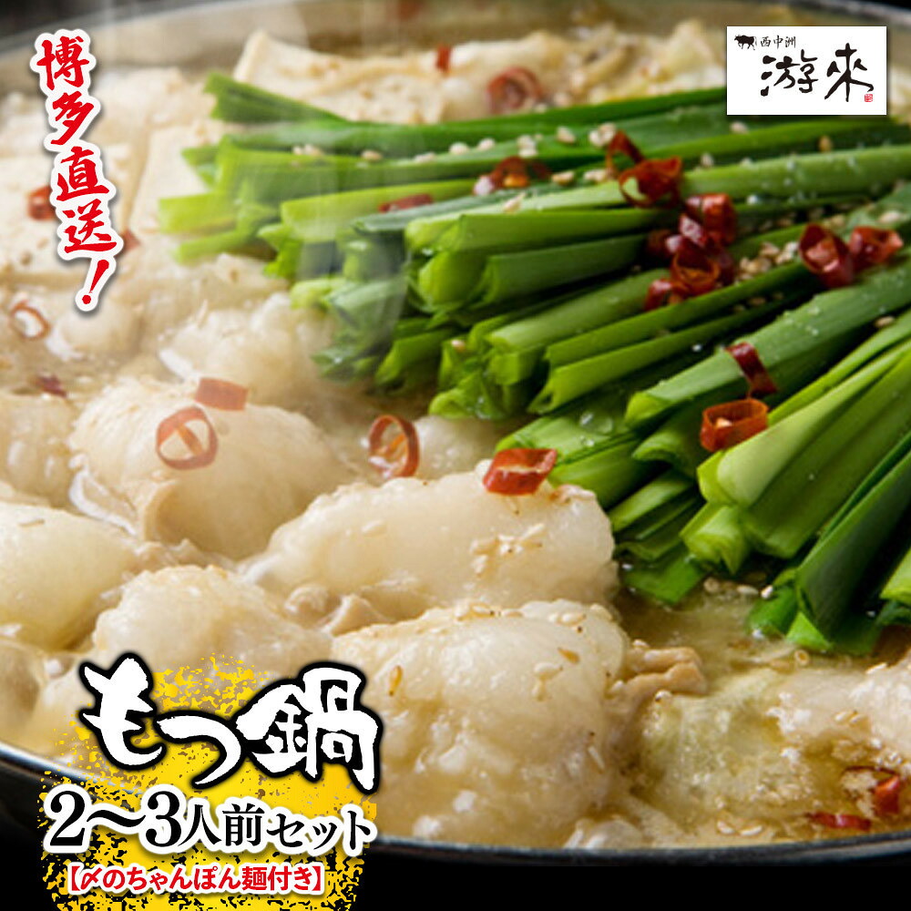【ふるさと納税】【游來】もつ鍋2～3人前セット（醤油味） | セット 食品 加工食品 もつ鍋　人気 おすすめ 送料無料