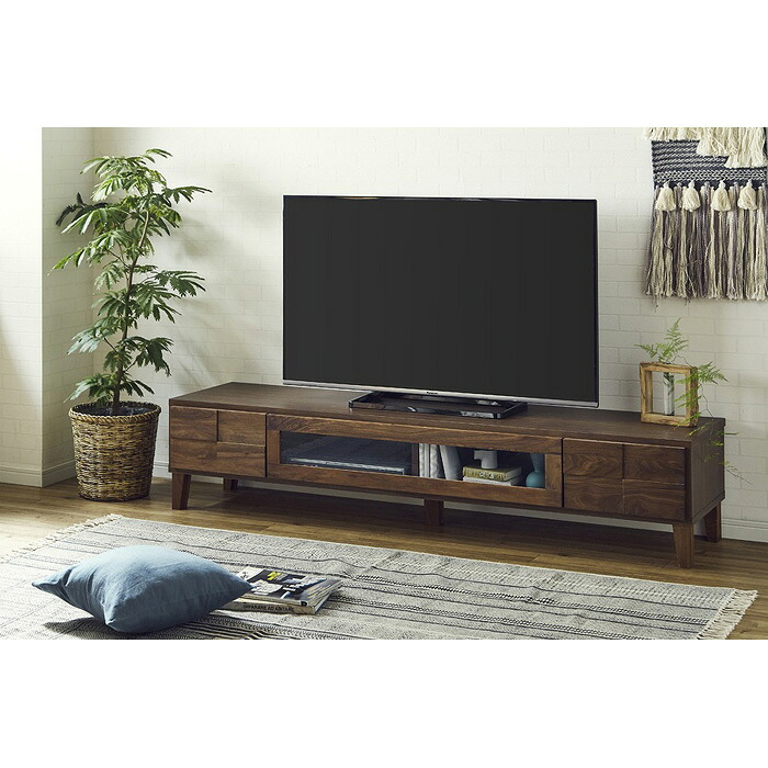 【ふるさと納税】テレビ台 テレビボード 幅180 ウォールナット 無垢材 引き出し 収納 デッキ収納 TV台 ローボード 脚付き 大川家具 丸田木工 ボニー | 家具 ファニチャー 人気 おすすめ 送料無料｜福岡県大川市