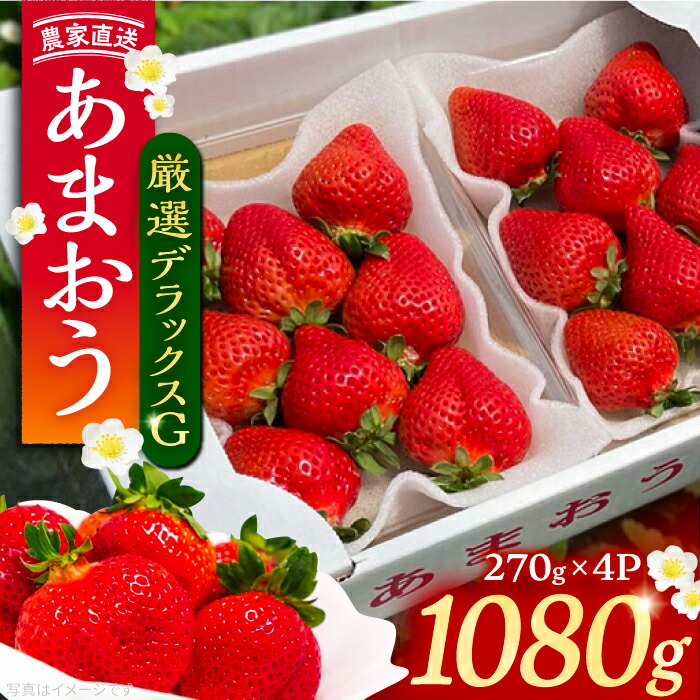 【ふるさと納税】【2月-4月発送】農家直送 あまおう 厳選デラックス G 1080g （270g以上 × 4 パック） 土耕栽培 《豊前市》【内藤農園】果物 いちご  [VAB001] 14000 14000円