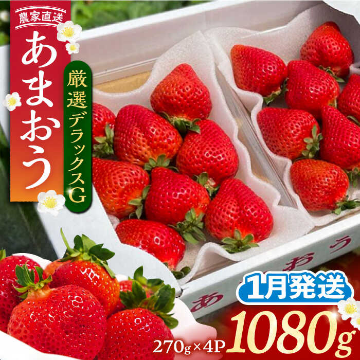 【ふるさと納税】【先行予約】【1月発送】農家直送 あまおう 厳選デラックスG 1080g (270ｇ以上 × 4 パック) 土耕栽培《豊前市》【内藤農園】果物 いちご[VAB003] 15000 15000円