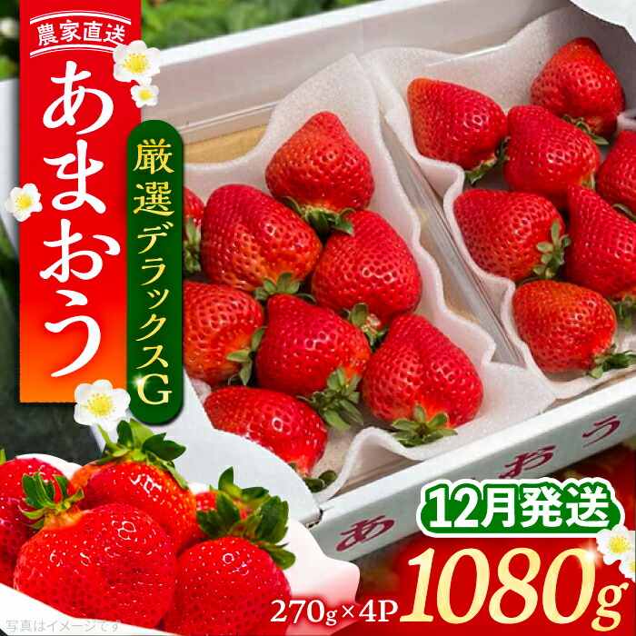 【ふるさと納税】【先行予約】【12月発送】農家直送 あまおう 厳選デラックスG 1080g (270ｇ以上 × 4 パック) 土耕栽培《豊前市》【内藤農園】果物 いちご[VAB020] 16000 16000円