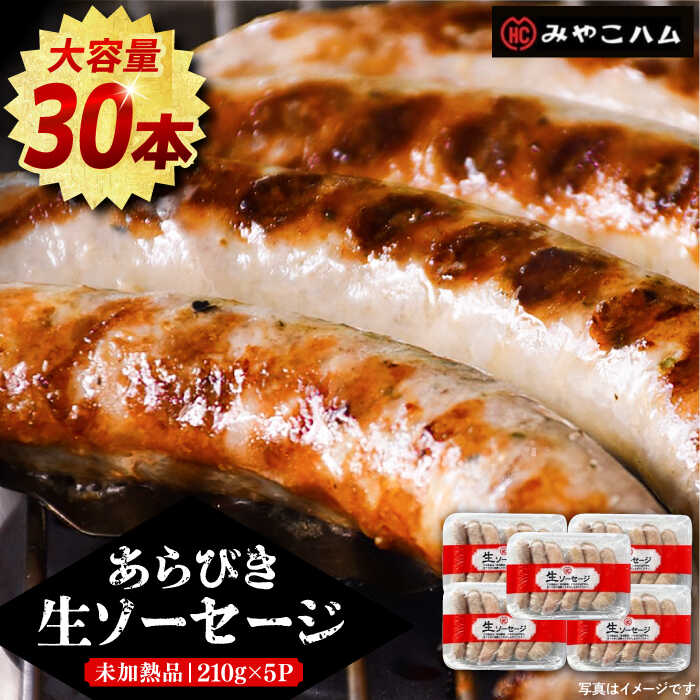 【ふるさと納税】あらびき 生ソーセージ 6本 × 5パック 《豊前市》【みやこハム】 [VAN013] 肉 豚肉 ソーセージ 14000円
