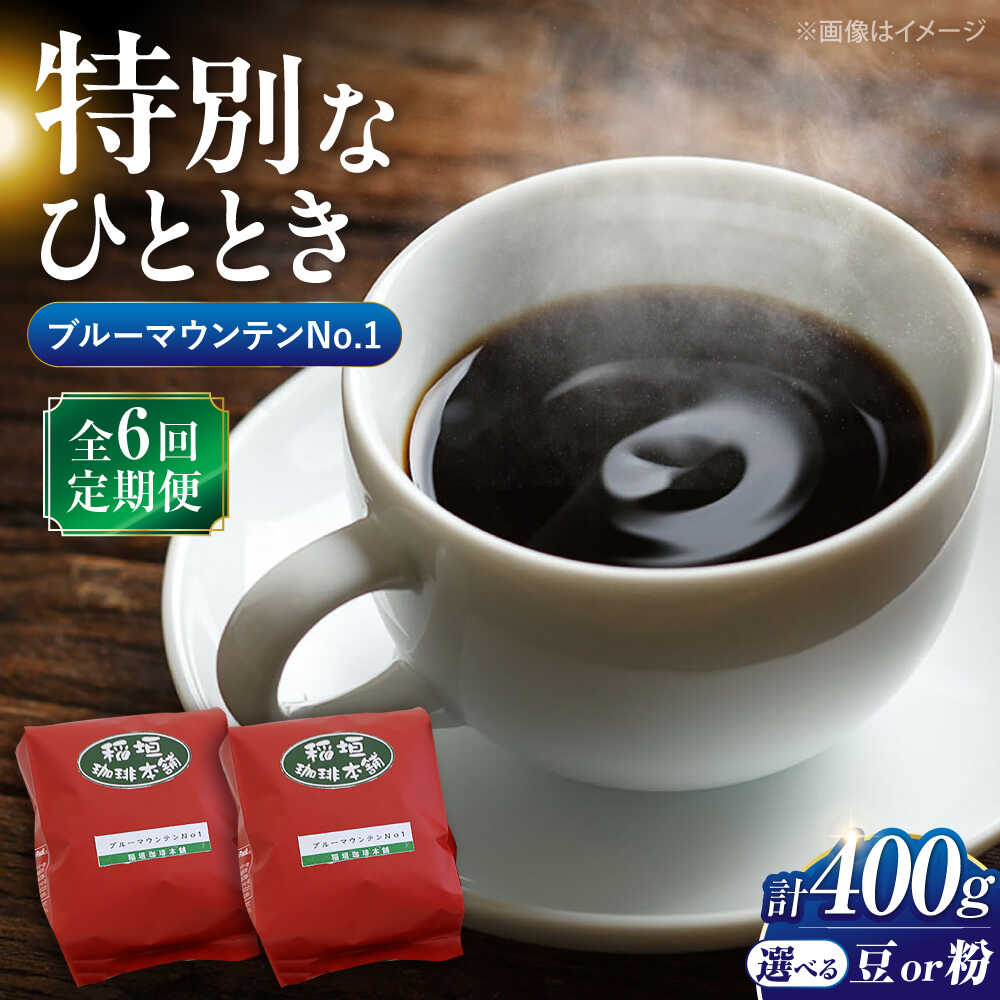 【ふるさと納税】【全6回定期便】ブルーマウンテン NO.1 コーヒー 200g×2 浅煎り《豊前市》【稲垣珈琲】[VAS150] 珈琲 珈琲豆 コーヒー豆 コーヒー粉 豆 粉 ギフト